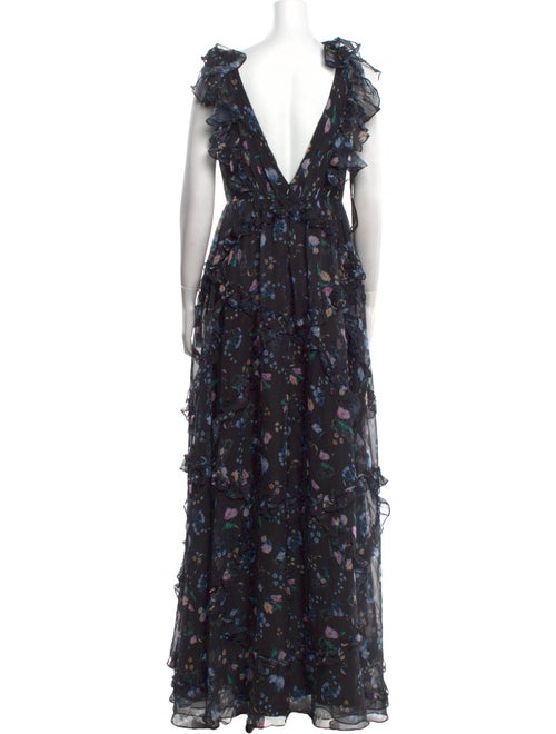 Mac Duggal Floral Print Long Dress