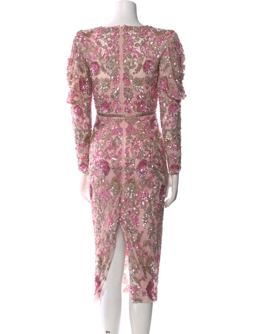 Mac Duggal Floral Print Midi Length Dress