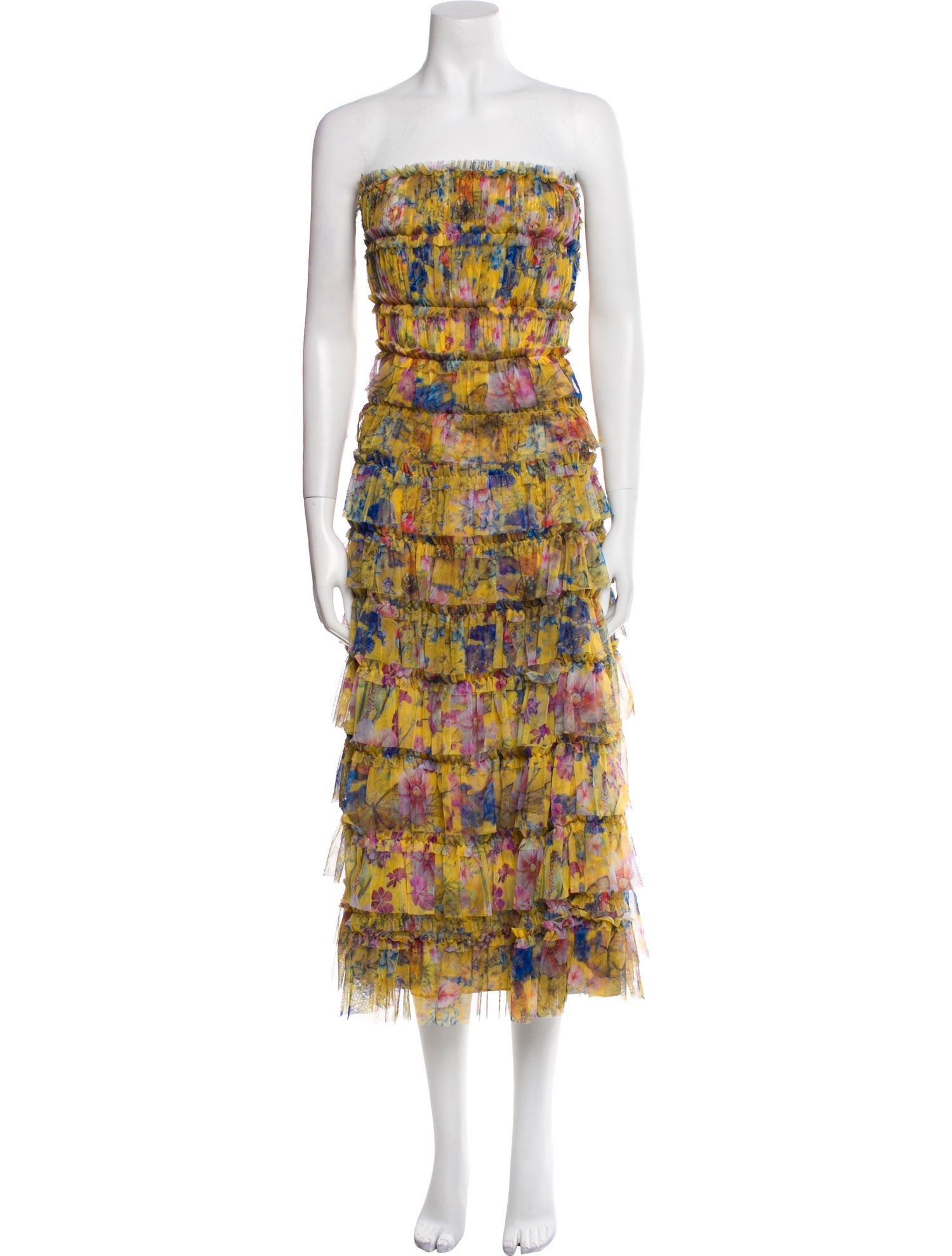 Mac Duggal Floral Print Knee-Length Dress