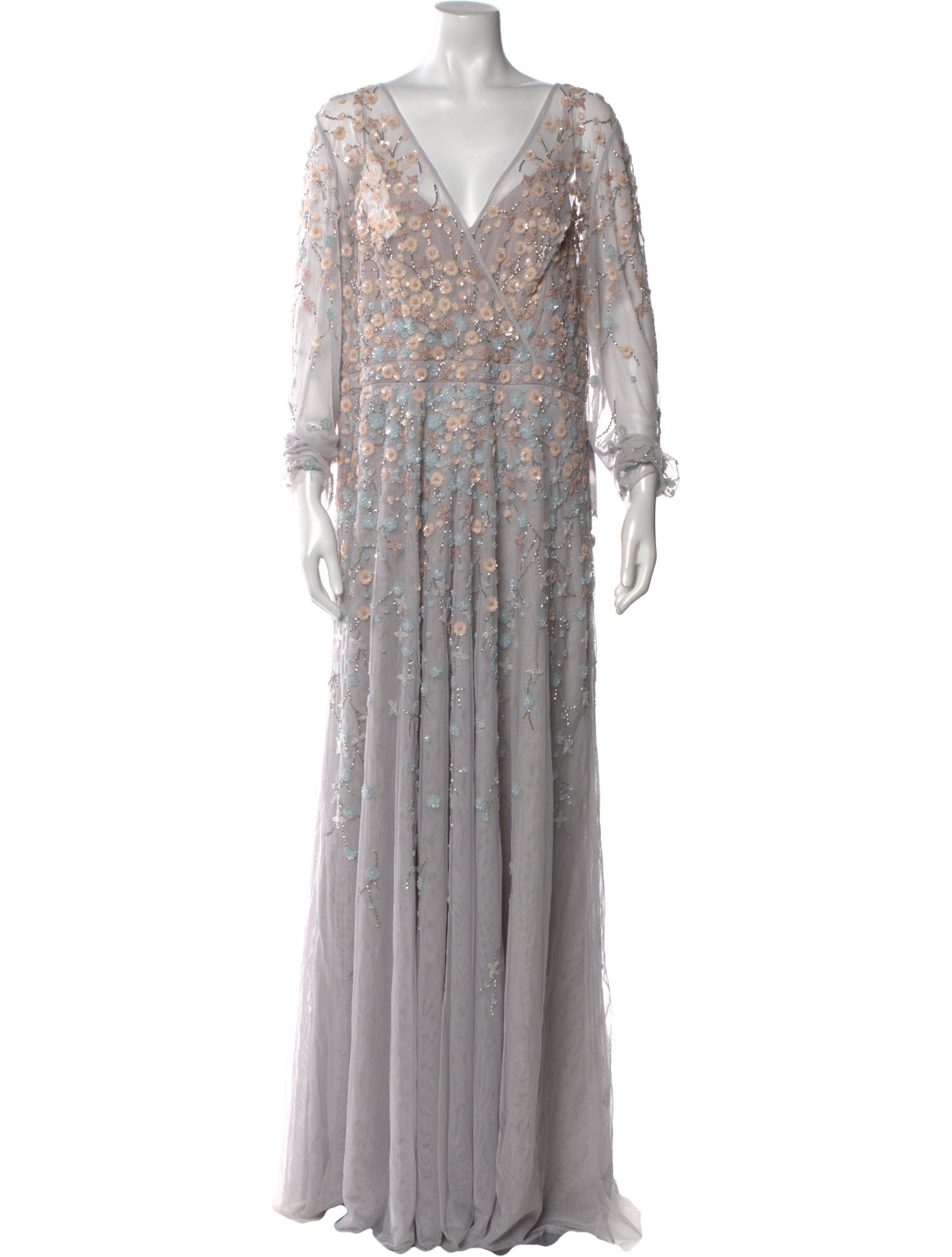 Mac Duggal V-Neck Long Dress