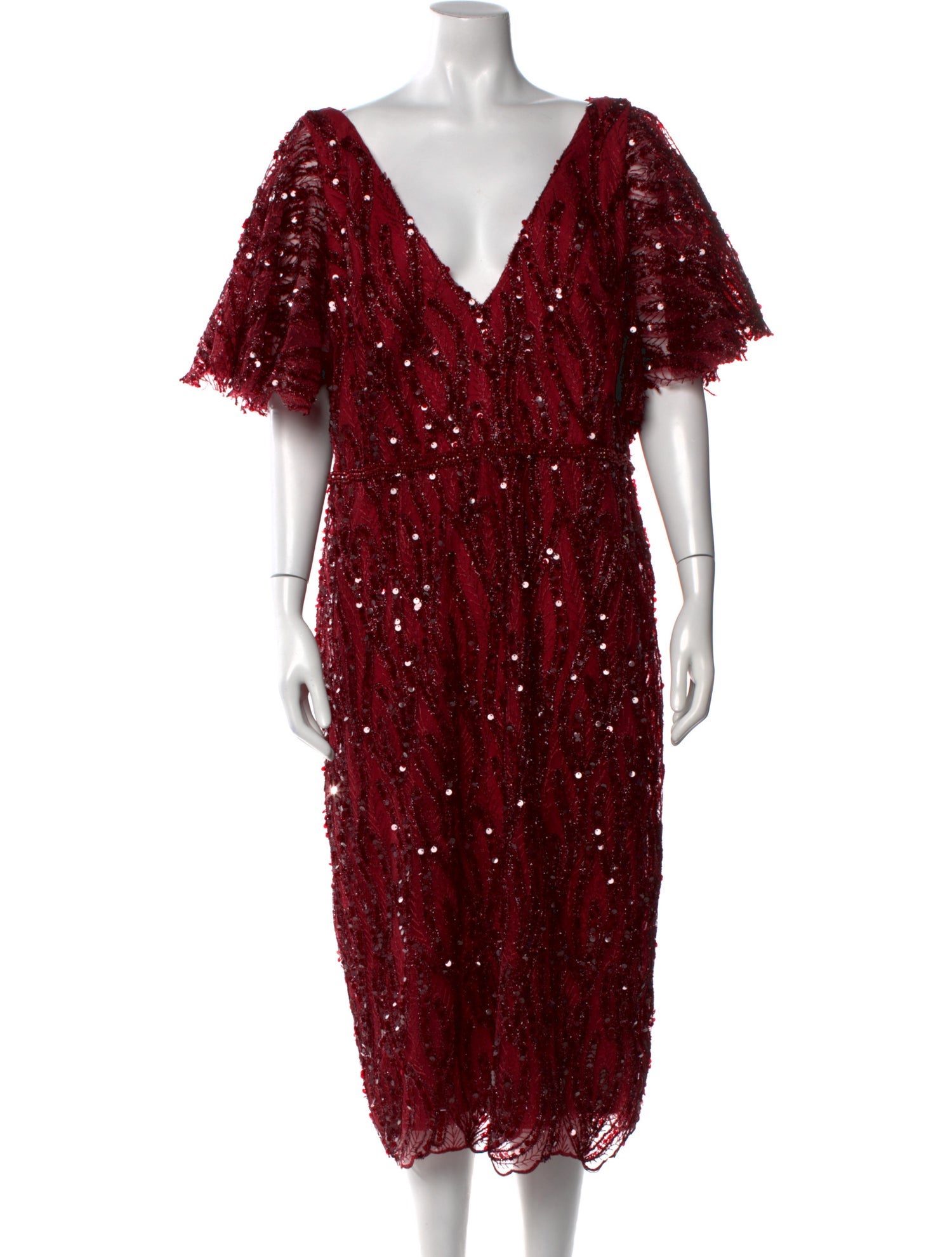 Mac Duggal V-Neck Midi Length Dress w/ Tags