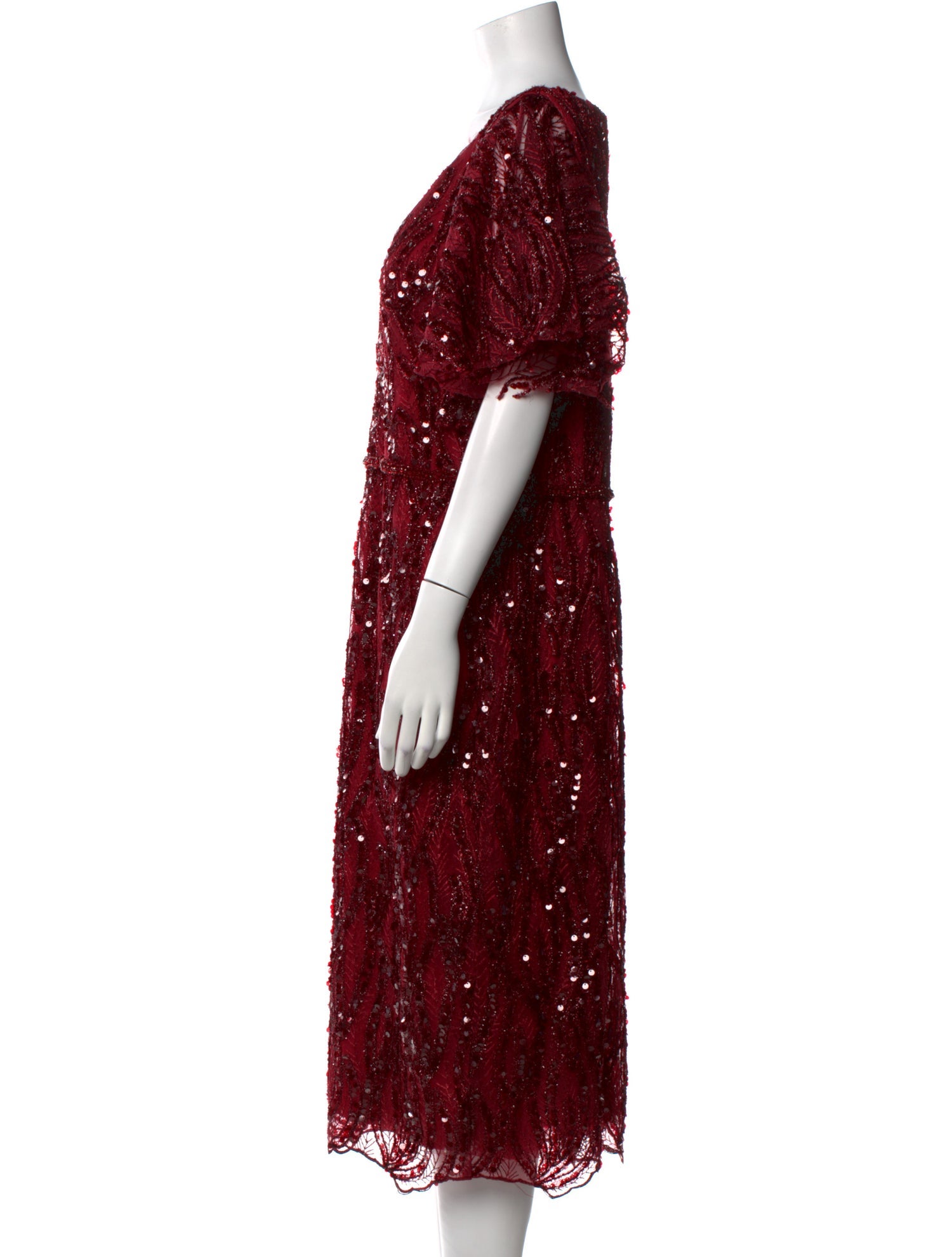 Mac Duggal V-Neck Midi Length Dress w/ Tags