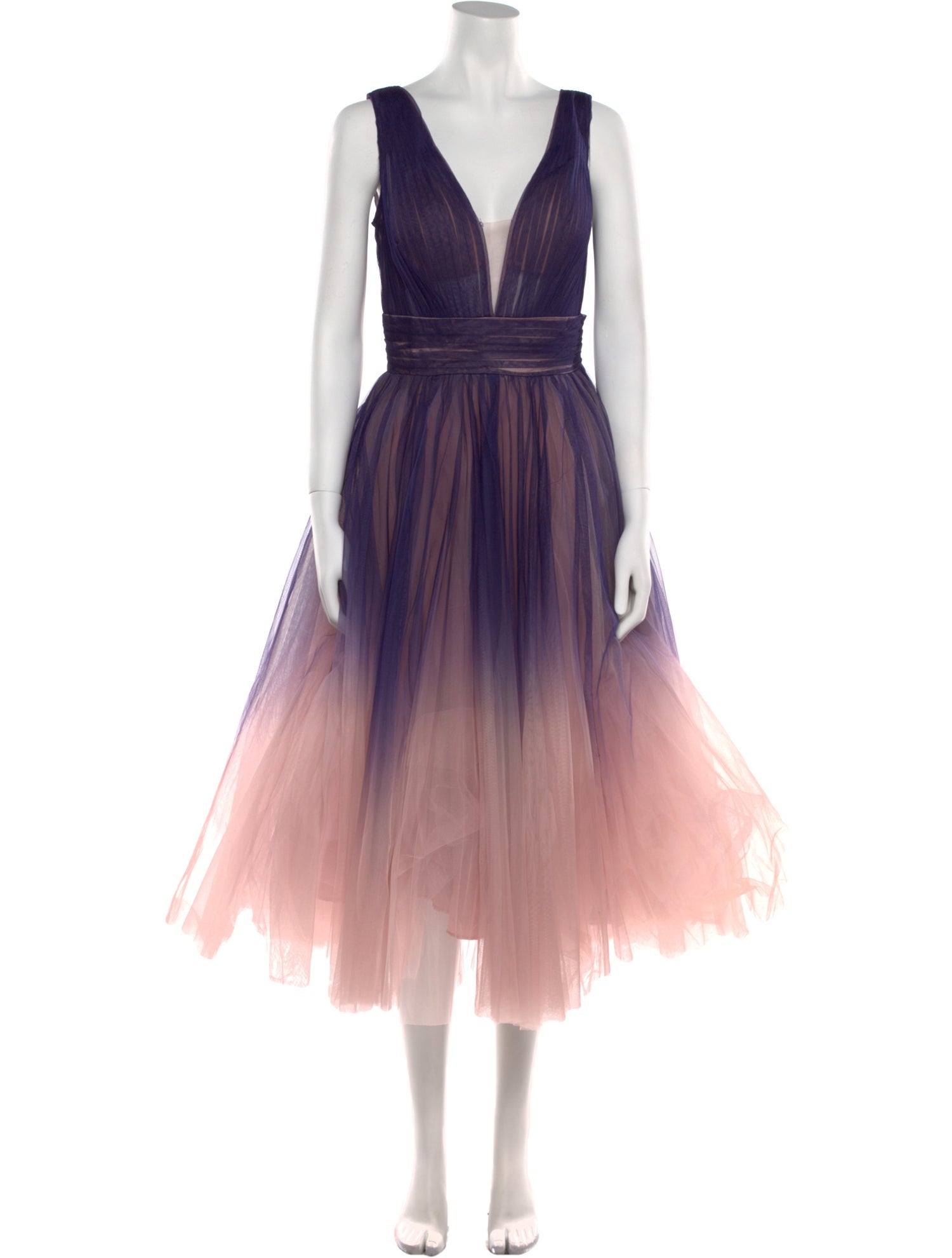 Mac Duggal Colorblock Pattern Long Dress