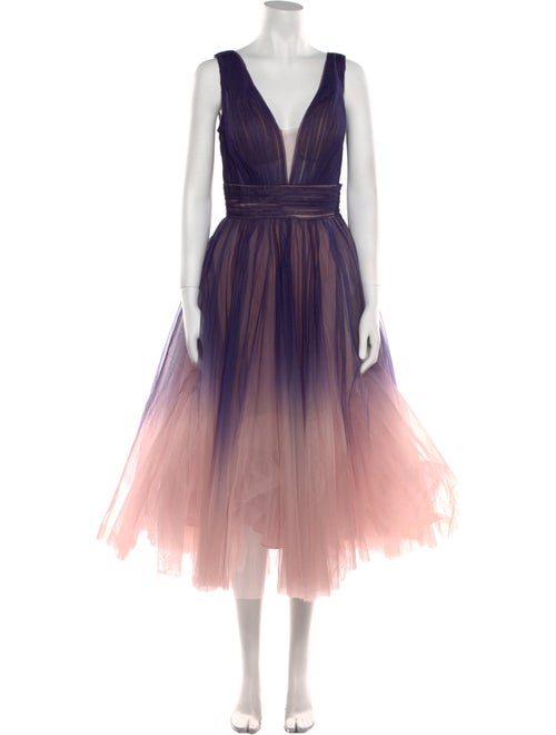 Mac Duggal Colorblock Pattern Long Dress