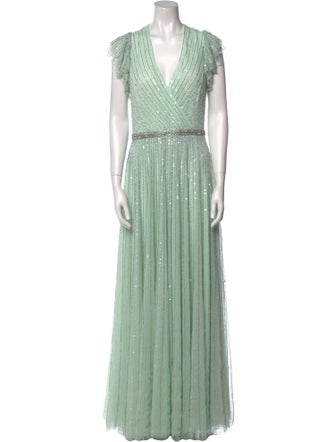 Mac Duggal V-Neck Long Dress