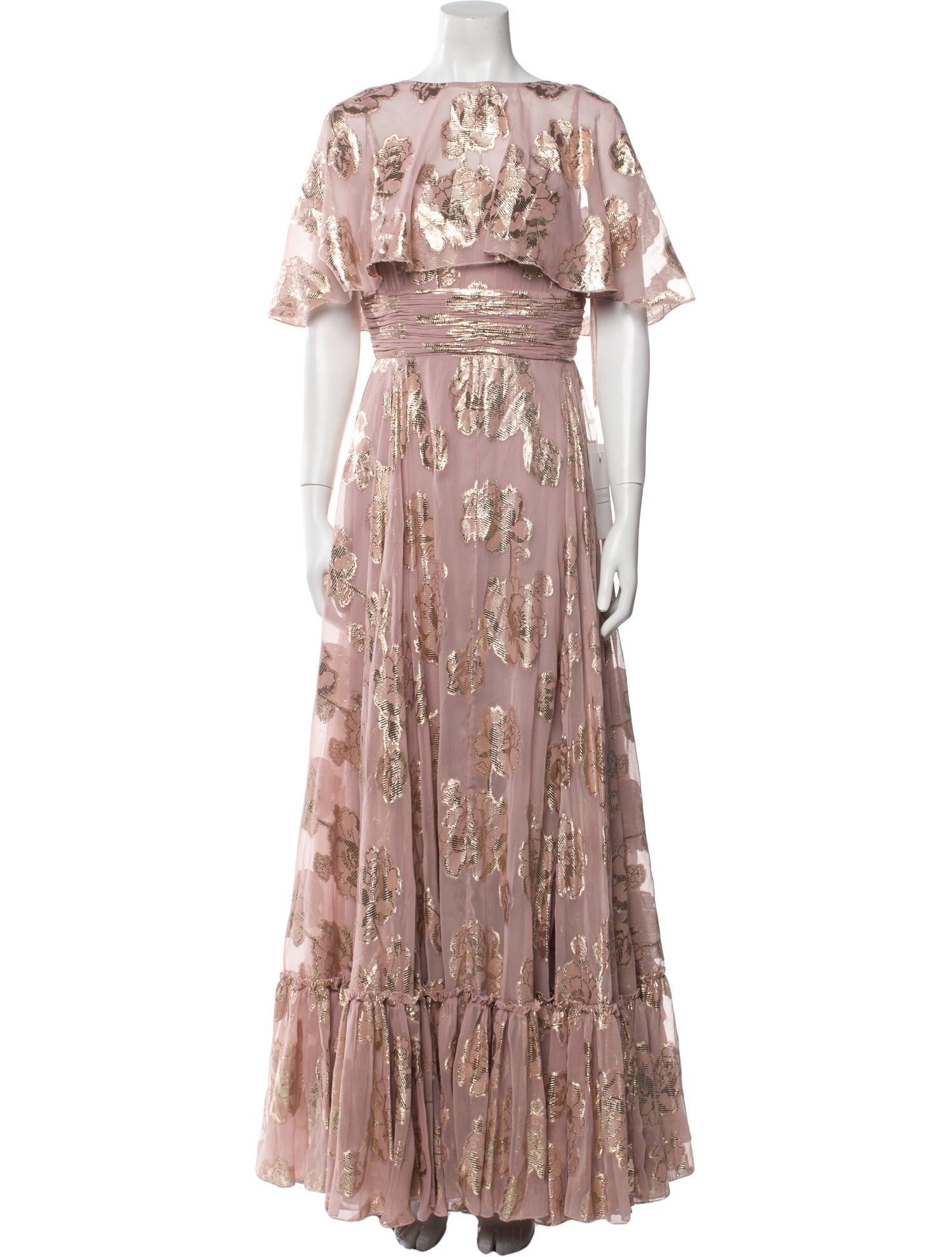 Mac Duggal Floral Print Long Dress