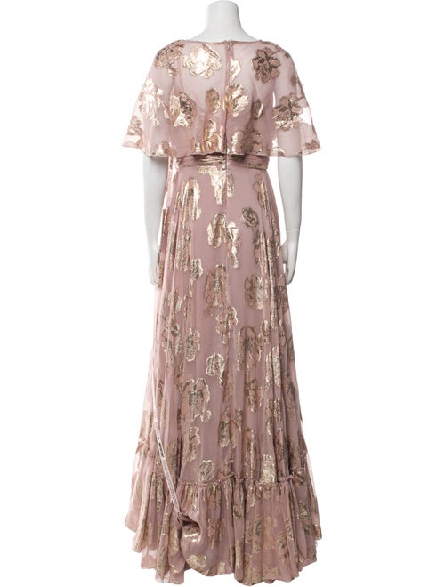 Mac Duggal Floral Print Long Dress