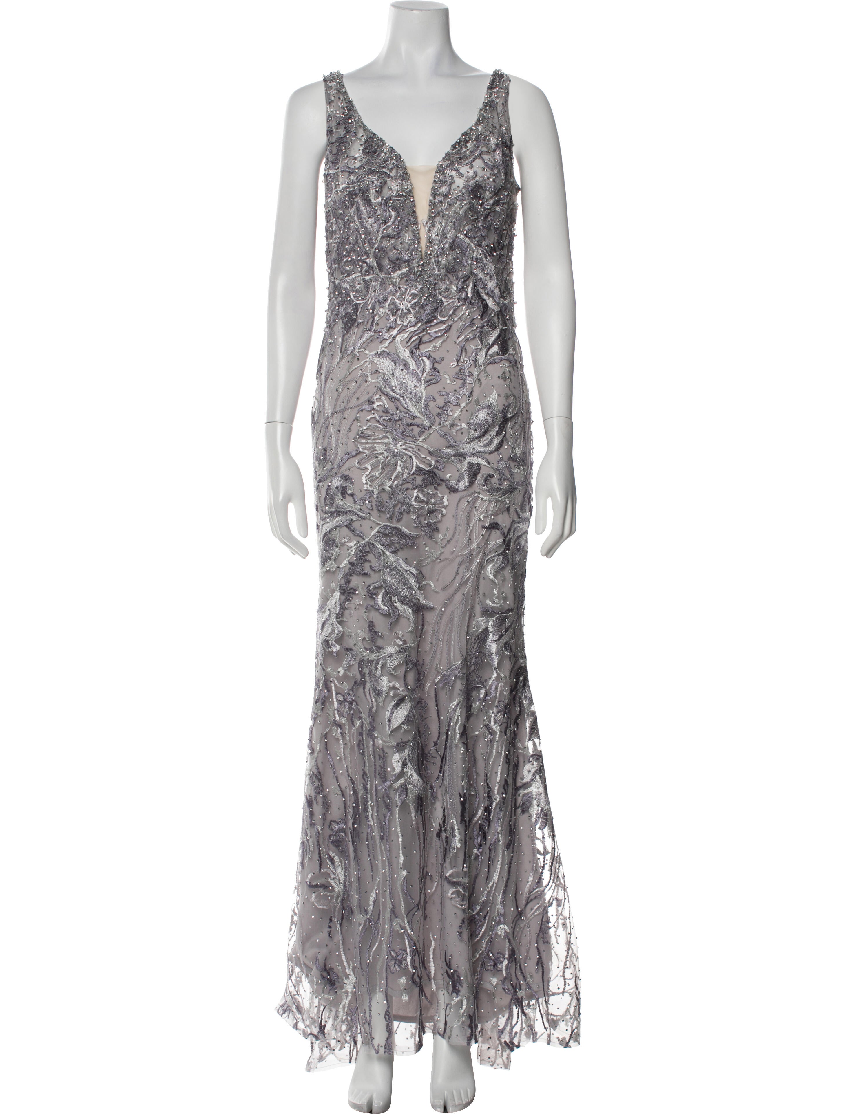 Mac Duggal Printed Long Dress