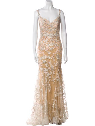 Mac Duggal Lace Pattern Long Dress