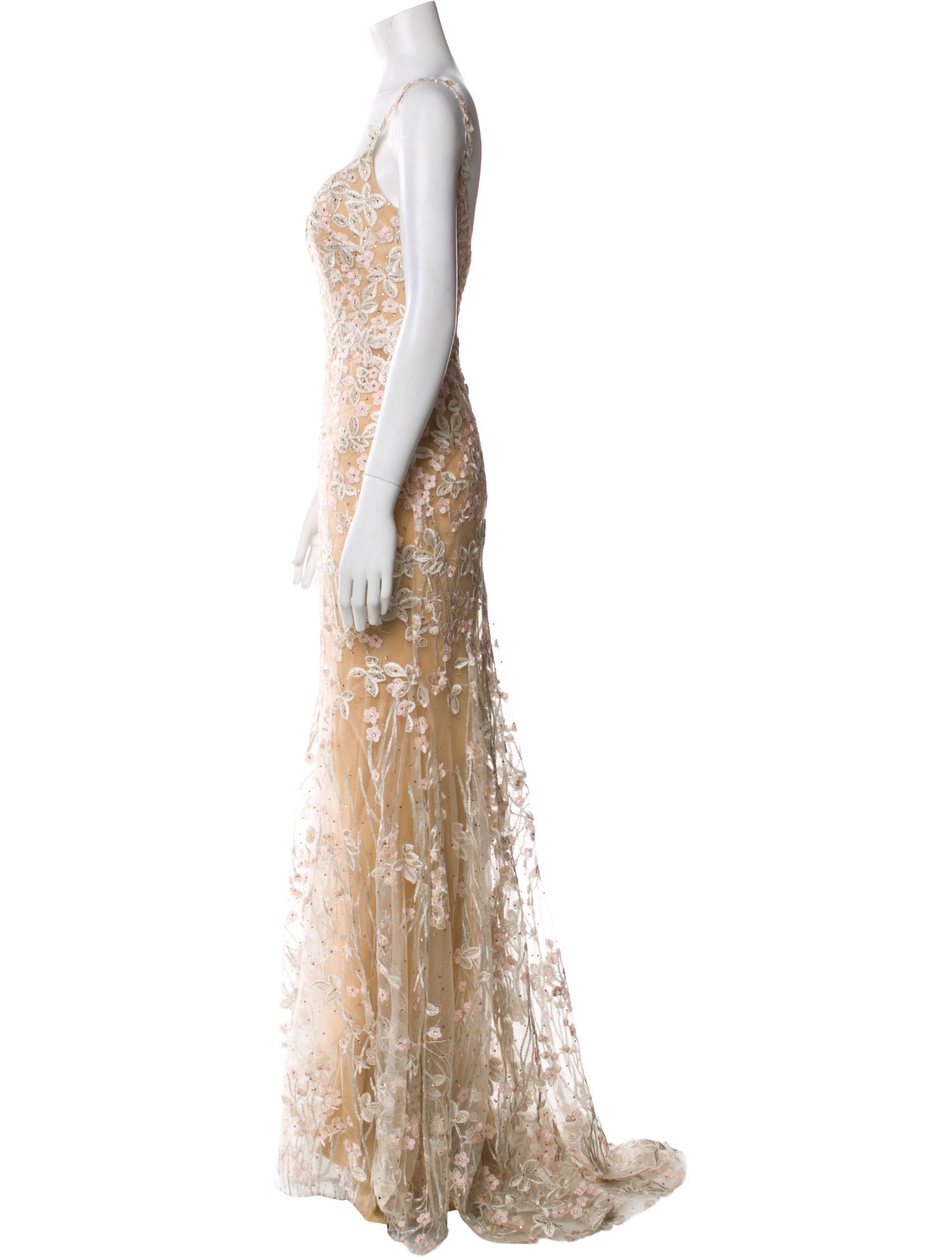 Mac Duggal Lace Pattern Long Dress