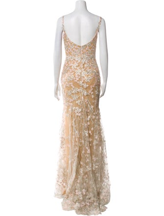 Mac Duggal Lace Pattern Long Dress
