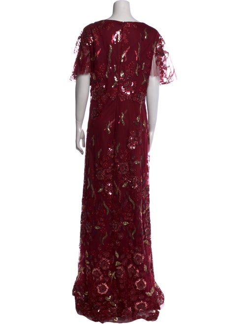 Mac Duggal Floral Print Long Dress