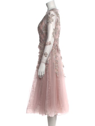 Mac Duggal Lace Pattern Midi Length Dress