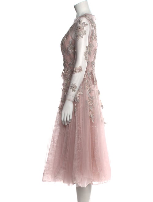 Mac Duggal Lace Pattern Midi Length Dress