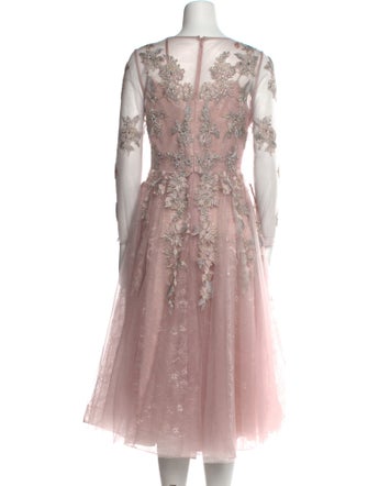 Mac Duggal Lace Pattern Midi Length Dress