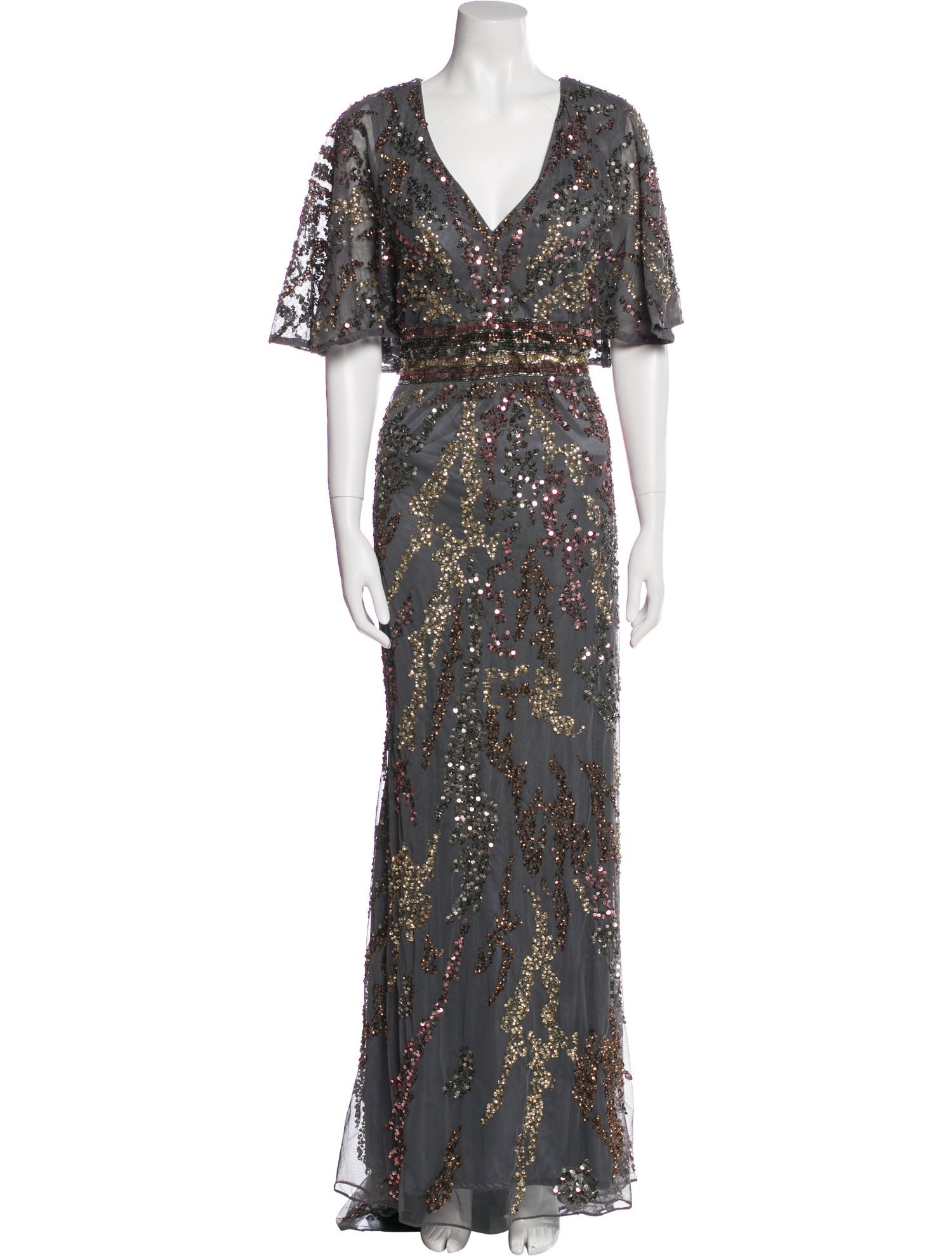 Mac Duggal Printed Long Dress w/ Tags