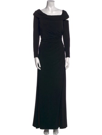 Mac Duggal Bateau Neckline Long Dress