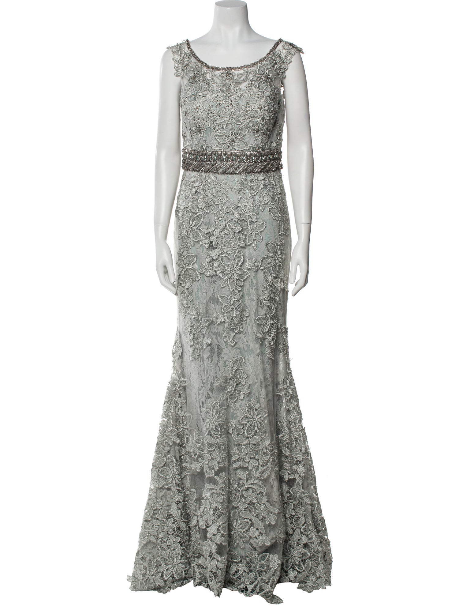 Mac Duggal Lace Pattern Long Dress