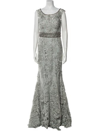 Mac Duggal Lace Pattern Long Dress