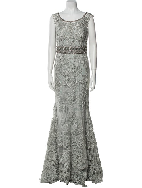 Mac Duggal Lace Pattern Long Dress