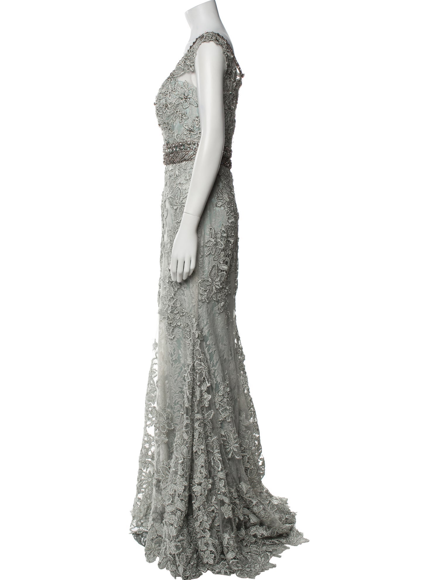 Mac Duggal Lace Pattern Long Dress