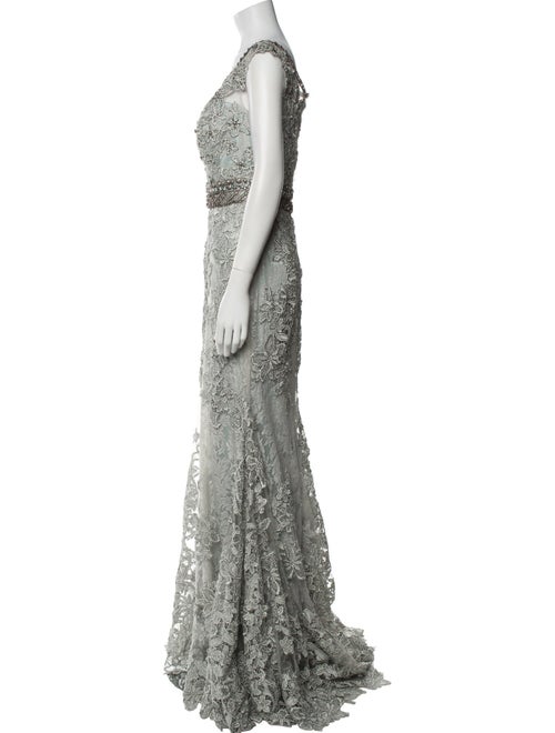 Mac Duggal Lace Pattern Long Dress