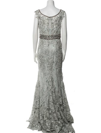 Mac Duggal Lace Pattern Long Dress