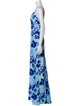 Mac Duggal Floral Print Long Dress