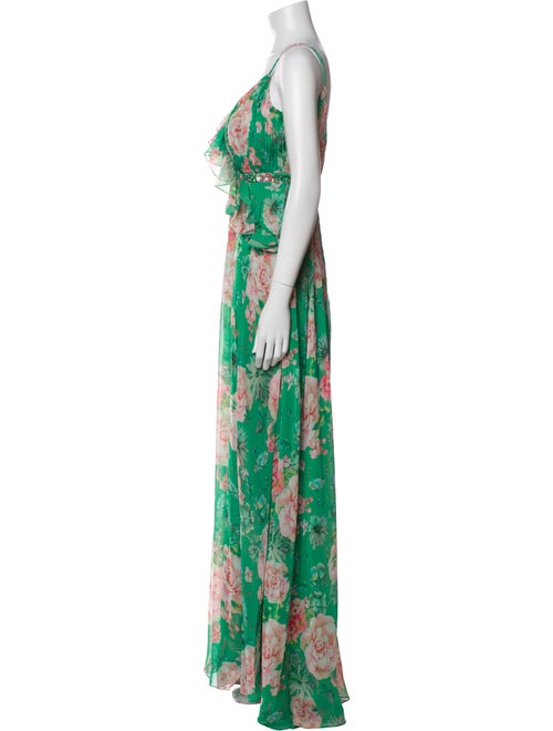 Mac Duggal Floral Print Long Dress