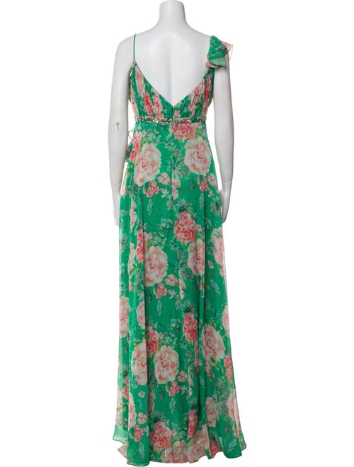 Mac Duggal Floral Print Long Dress