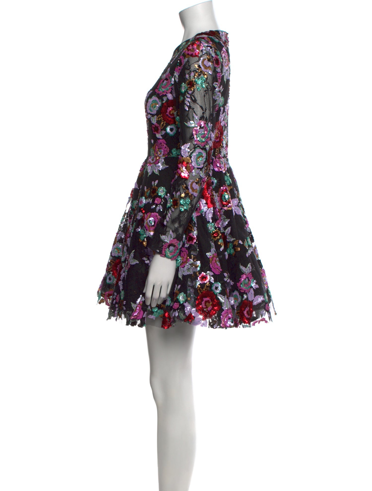 Mac Duggal Floral Print Mini Dress