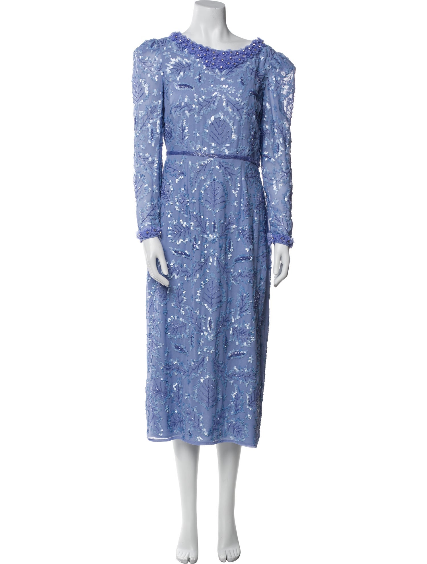 Mac Duggal Bateau Neckline Midi Length Dress