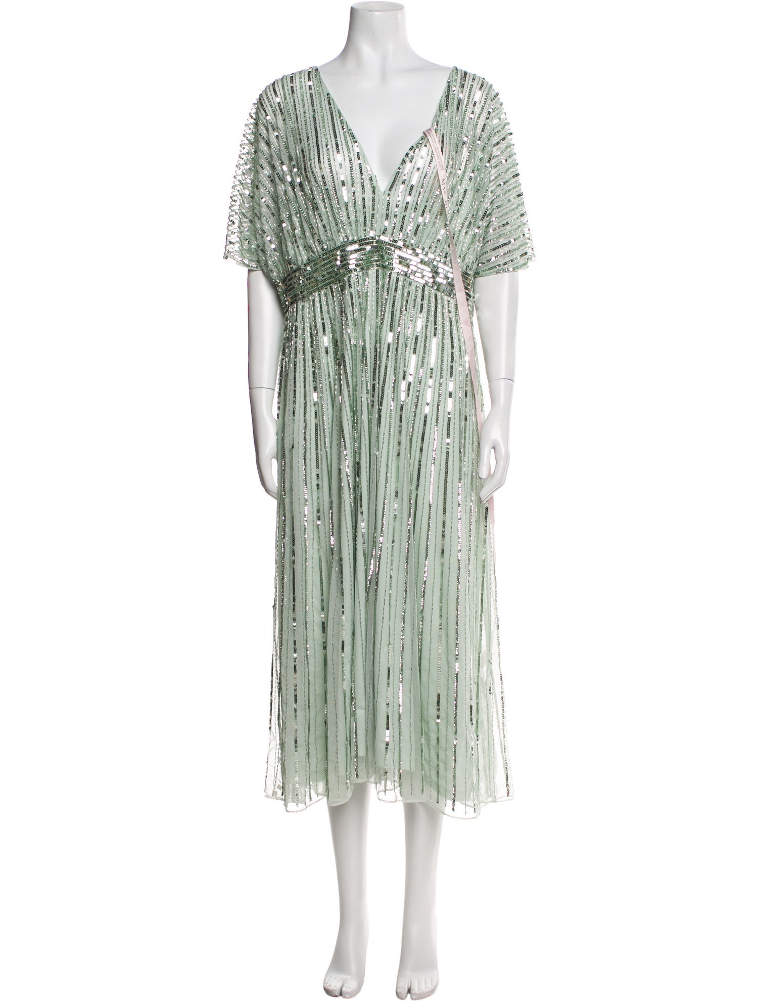 Mac Duggal Striped Midi Length Dress w/ Tags