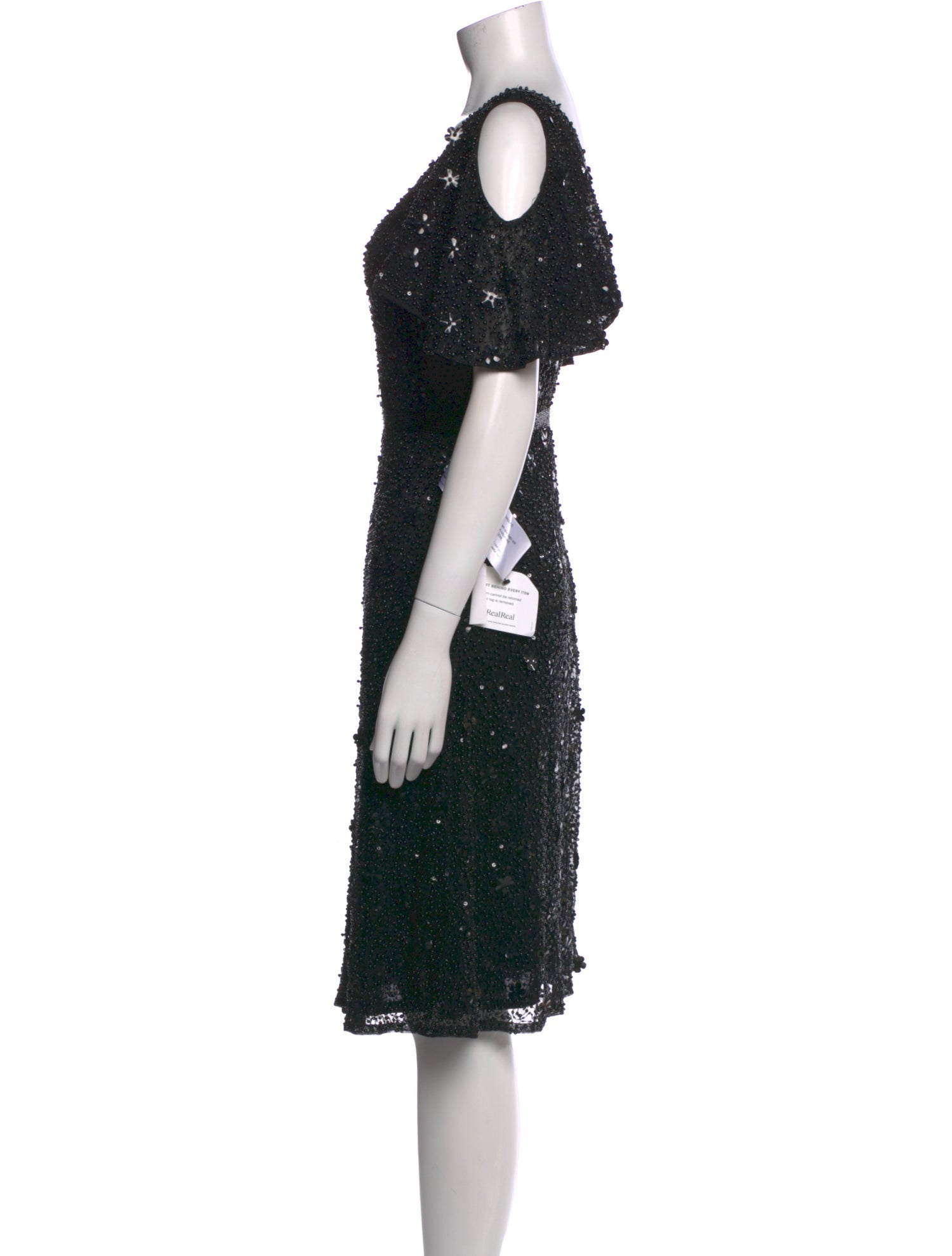 Mac Duggal V-Neck Knee-Length Dress