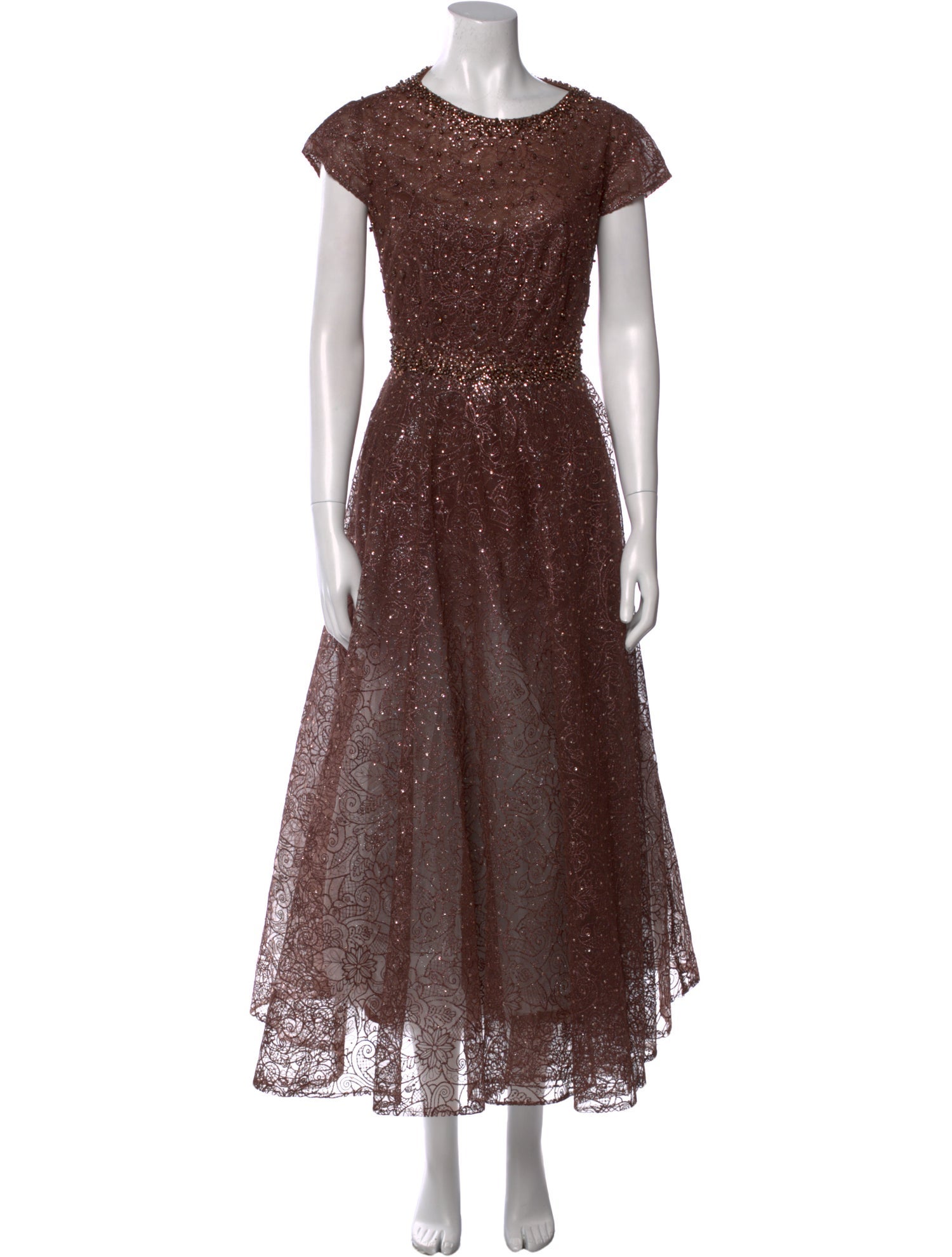 Mac Duggal Scoop Neck Long Dress