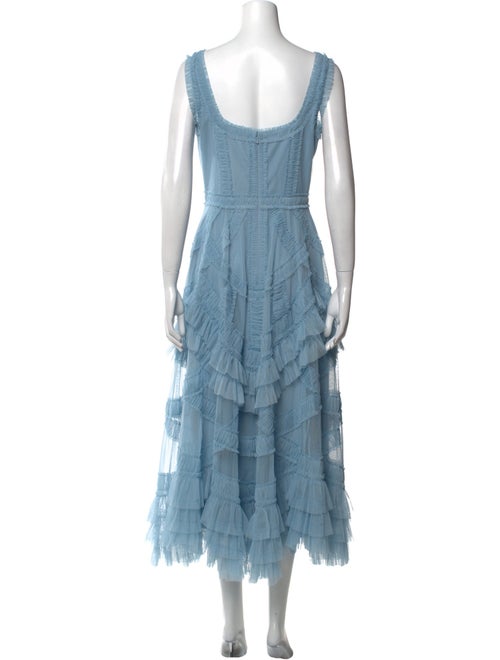 Mac Duggal Square Neckline Midi Length Dress