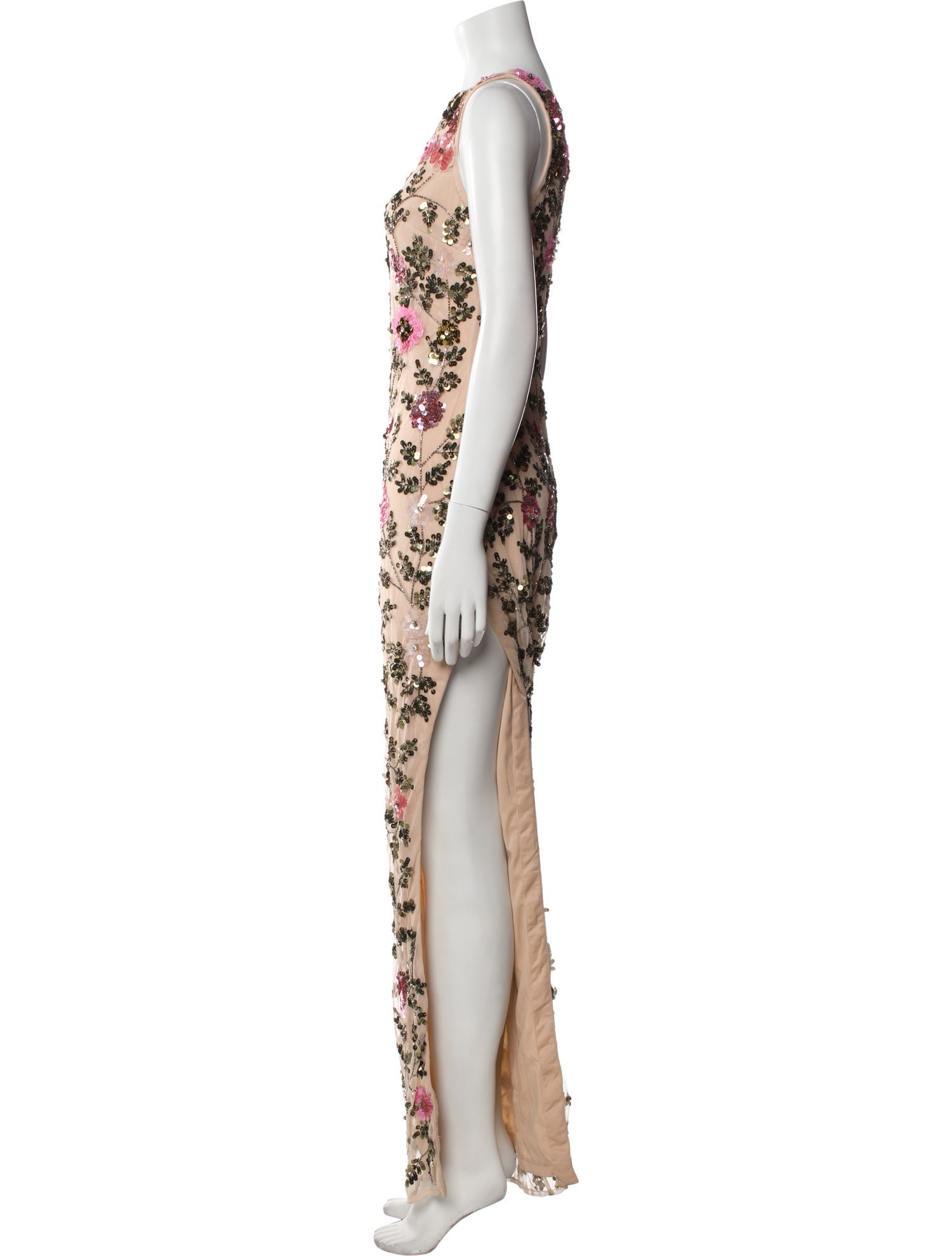 Mac Duggal Floral Print Long Dress
