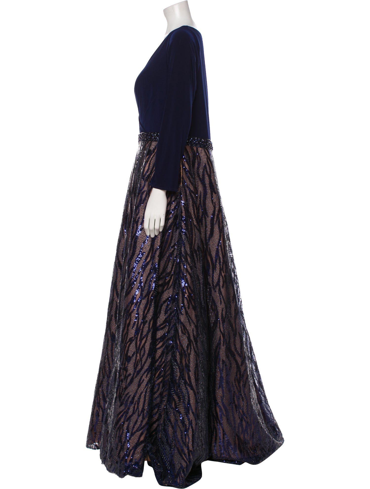 Mac Duggal Printed Long Dress