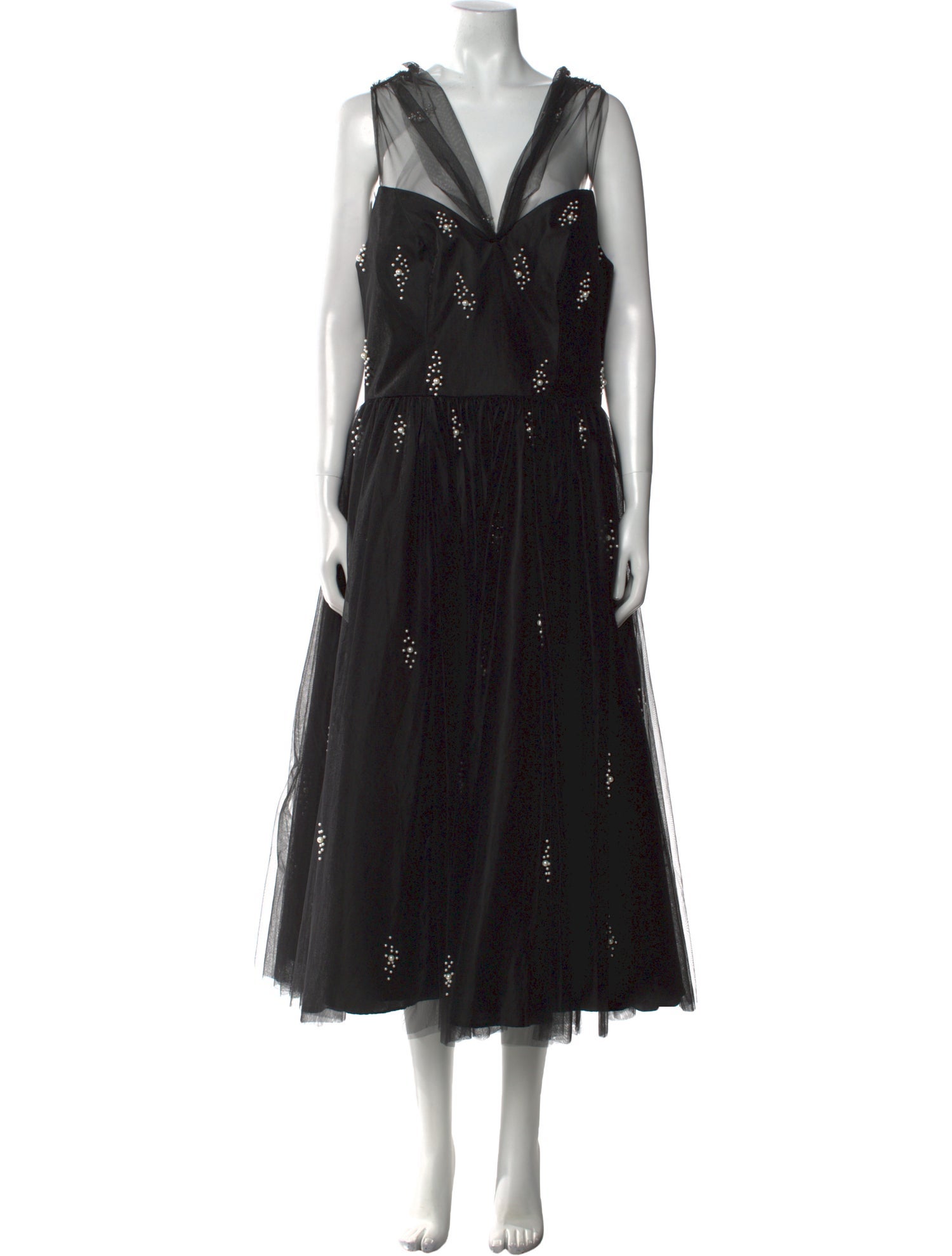 Mac Duggal V-Neck Midi Length Dress