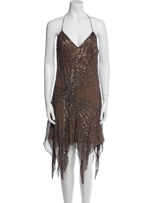 Mac Duggal Silk Midi Length Dress