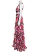 Mac Duggal Floral Print Midi Length Dress