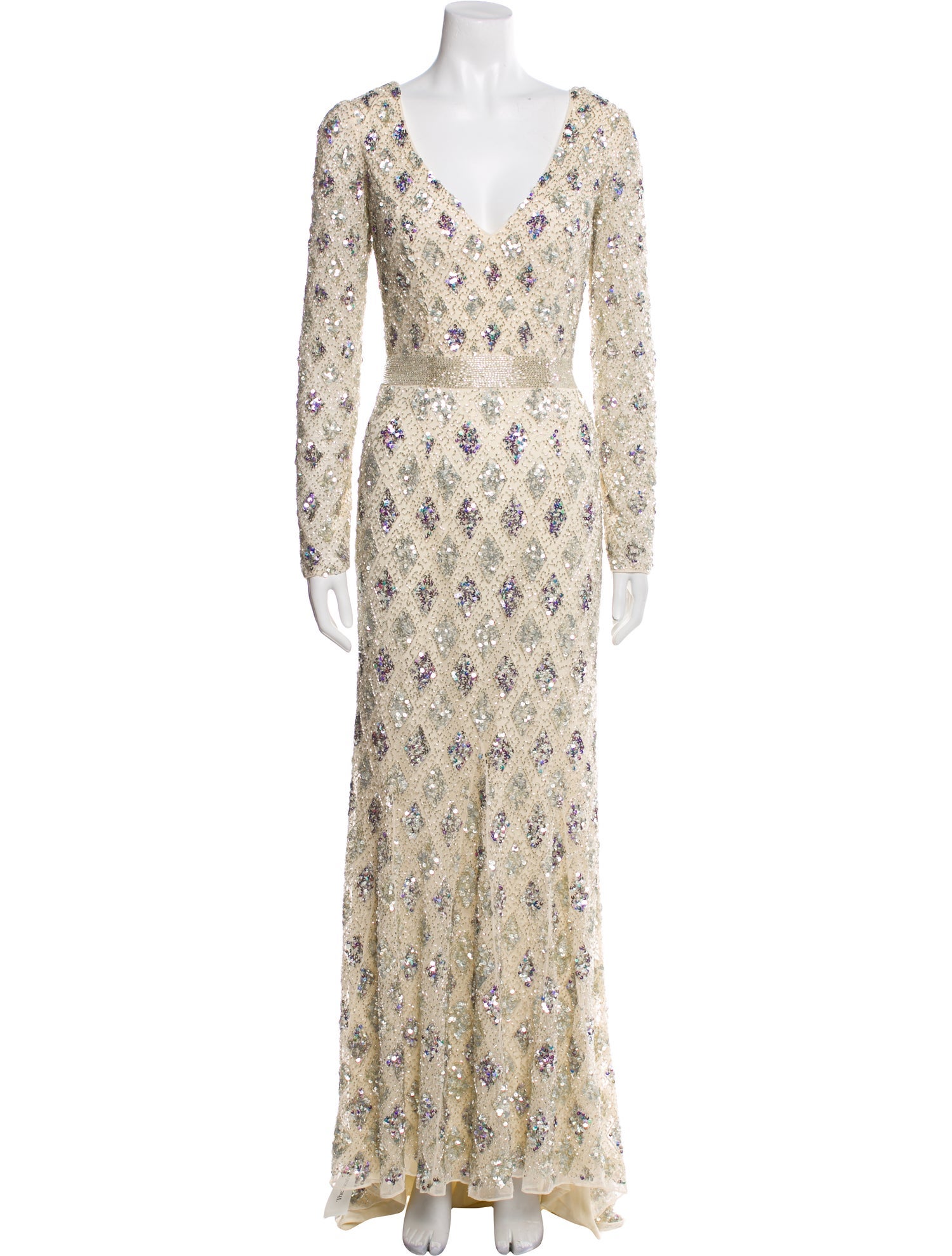 Mac Duggal Floral Print Long Dress