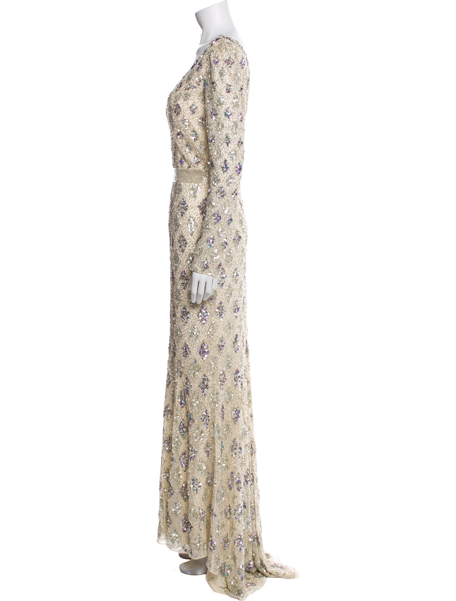 Mac Duggal Floral Print Long Dress