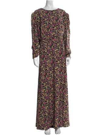 Mac Duggal Floral Print Long Dress