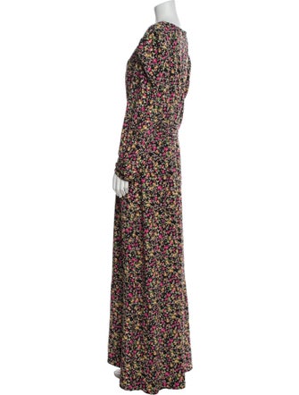 Mac Duggal Floral Print Long Dress