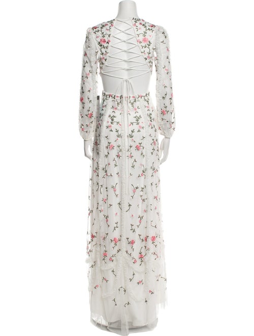 Mac Duggal Floral Print Long Dress