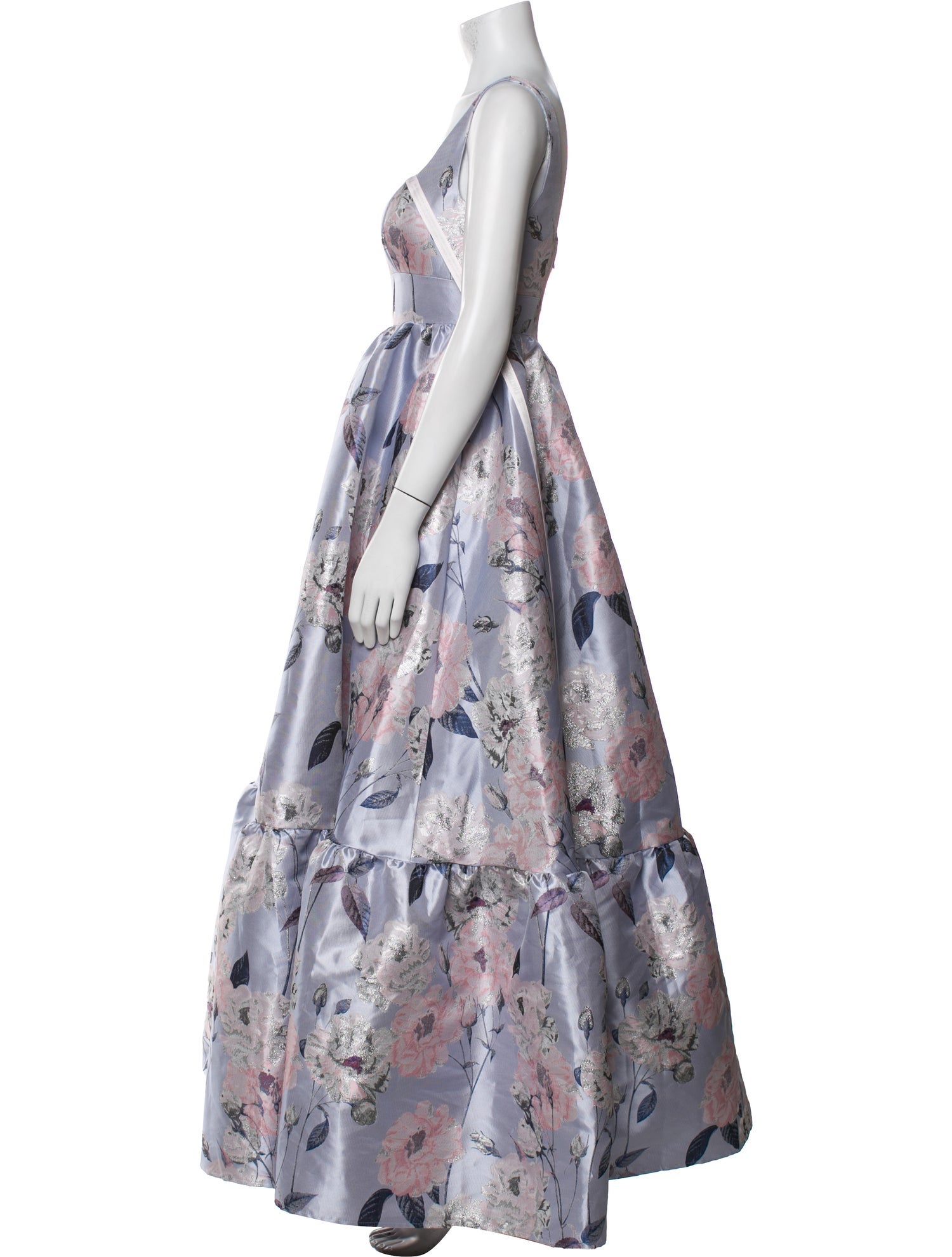 Mac Duggal Floral Print Long Dress w/ Tags