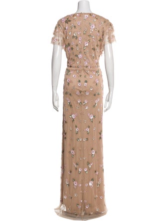 Mac Duggal Floral Print Long Dress