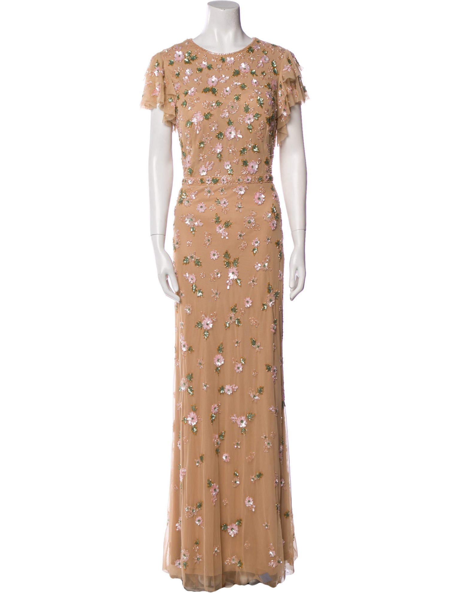 Mac Duggal Floral Print Long Dress