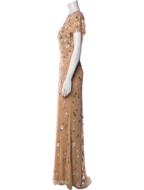 Mac Duggal Floral Print Long Dress